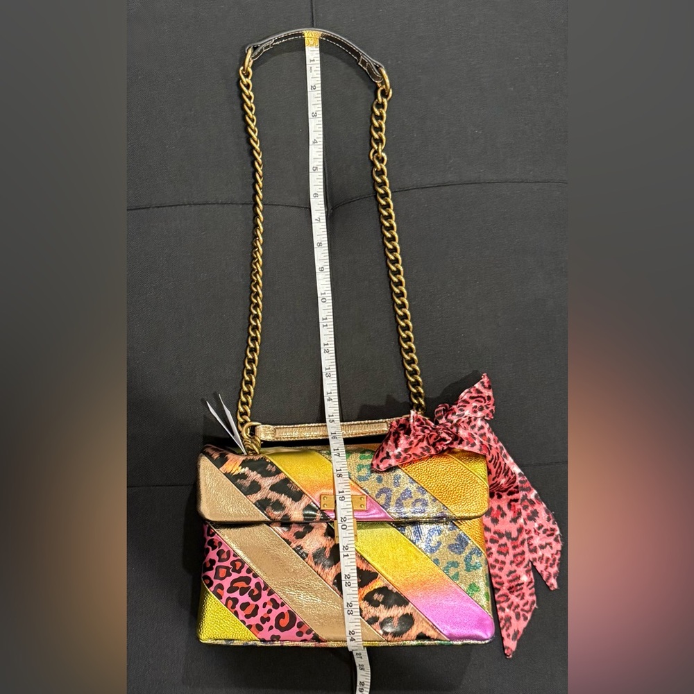 🔒💖 SOLD - Kurt Geiger Brixton Lock Leopard Patchwork Leather Convertible Bag - Picture 17 of 17